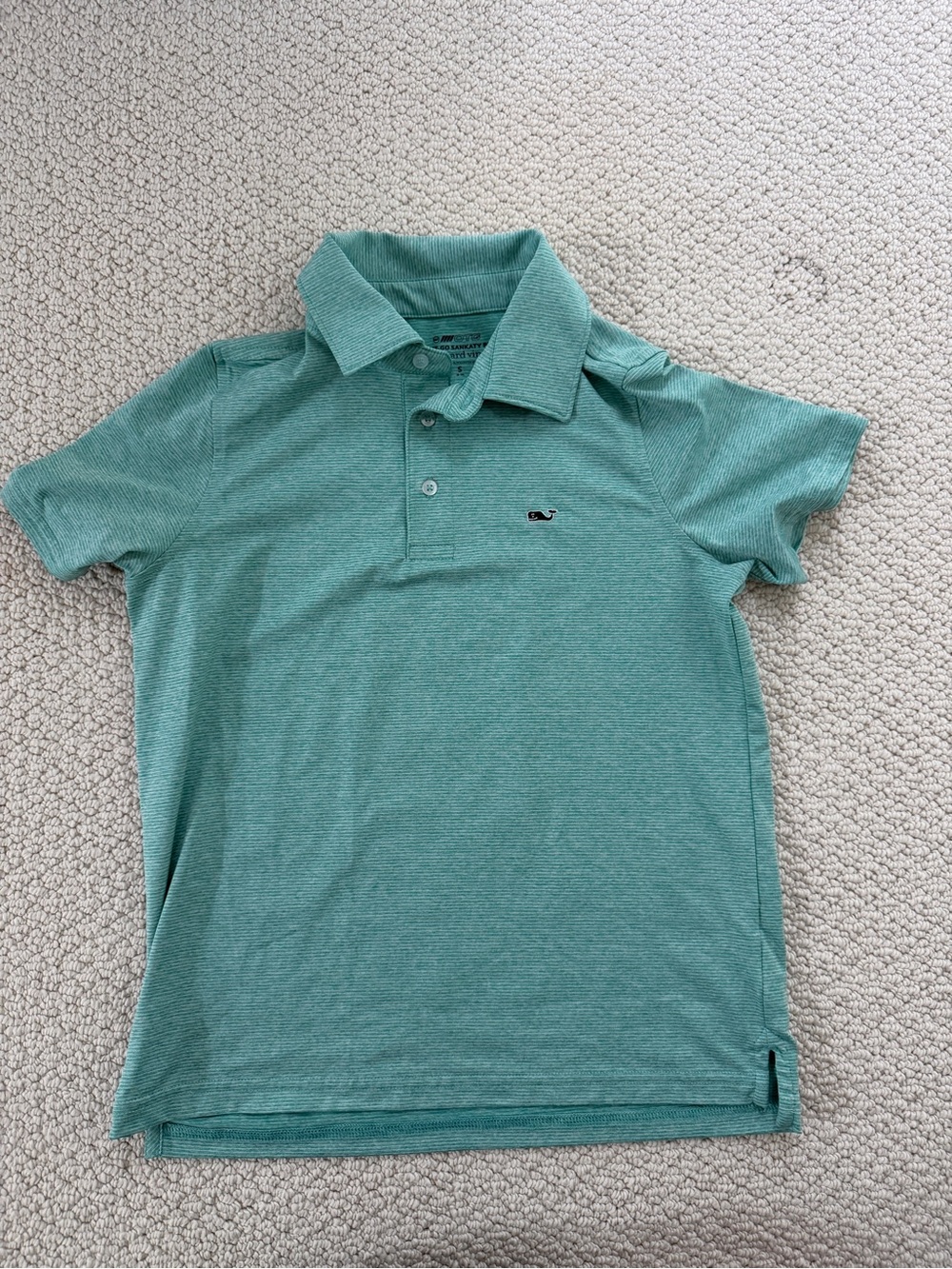 Vineyard Vines Boys Performance Teal Short Sleeve Polo